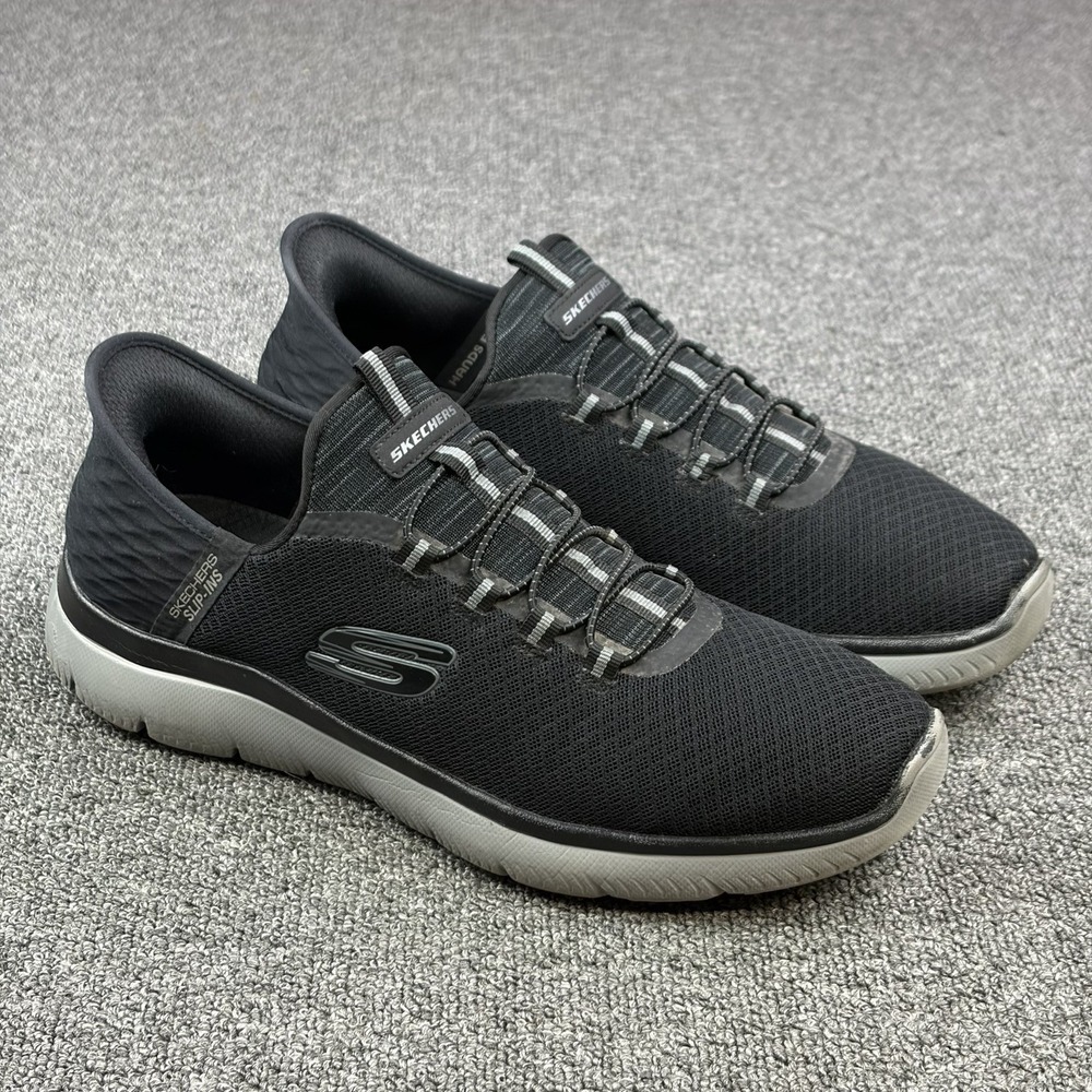 Skechers Summits Shoes Mens Sz 11 Black Mesh Easy On Slip Ins Comfort Sneakers